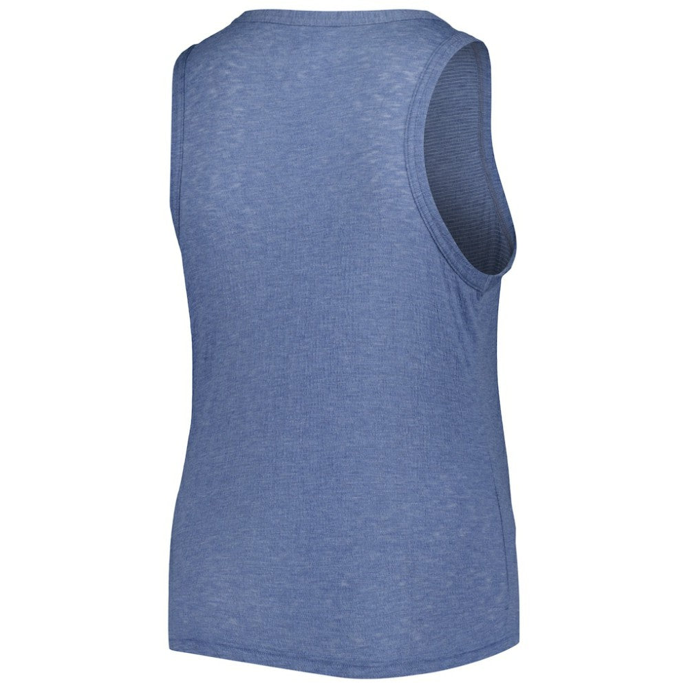 Atlanta Braves Soft as a Grape Women's Plus Size High Neck Tri-Blend Tank Top Navy