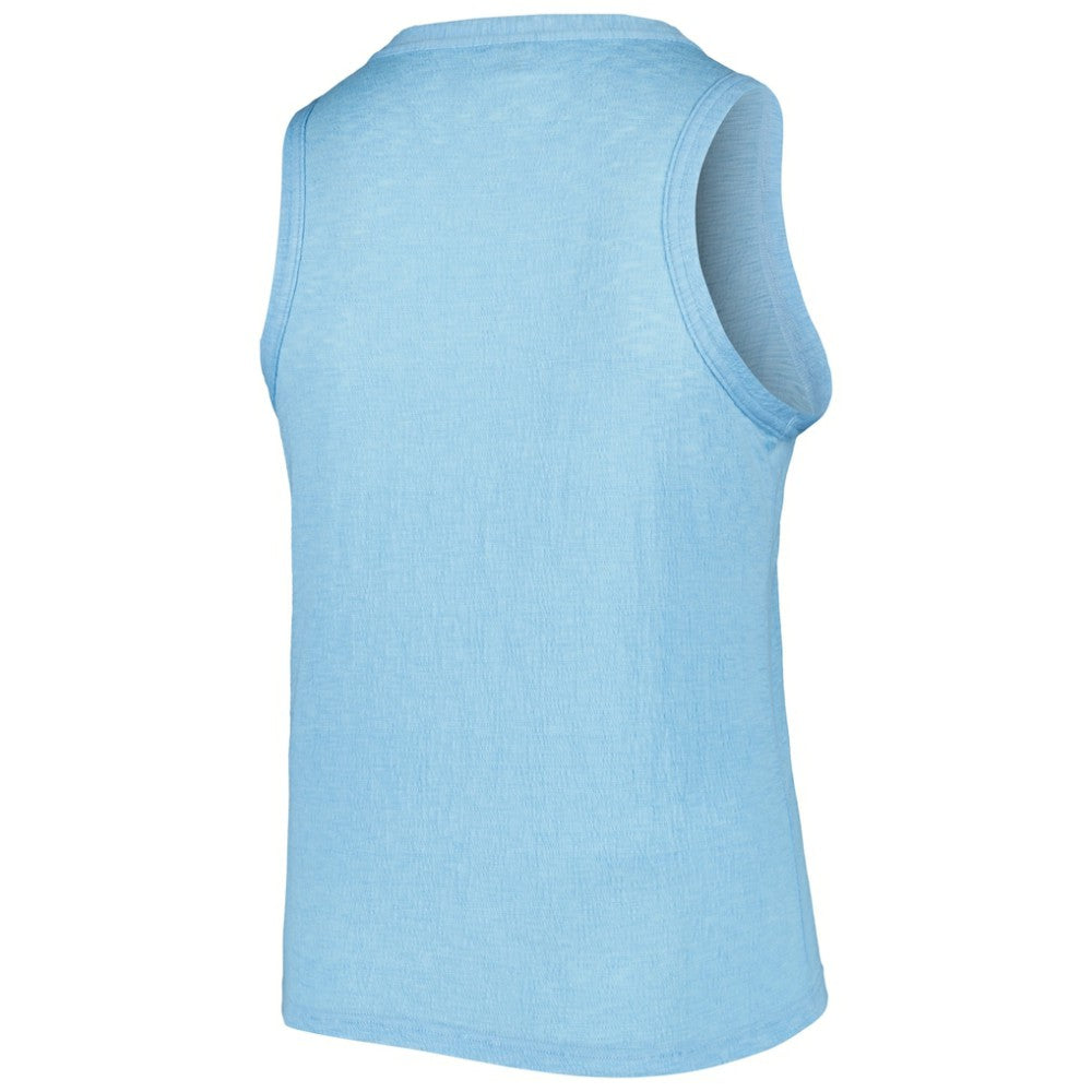 Chicago Cubs Soft as a Grape Women's Plus Size High Neck Tri-Blend Tank Top Royal