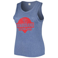 Cleveland Guardians Soft as a Grape Women's Plus Size High Neck Tri-Blend Tank Top Navy
