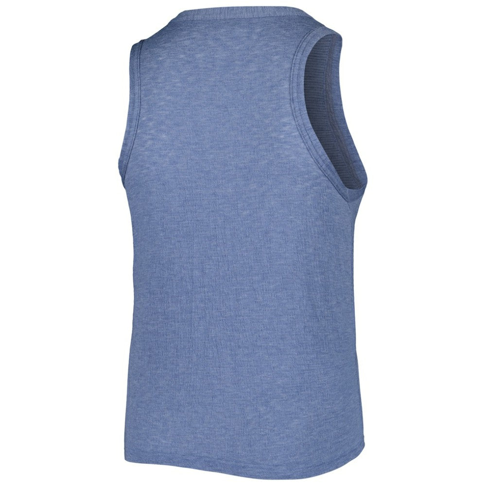 Cleveland Guardians Soft as a Grape Women's Plus Size High Neck Tri-Blend Tank Top Navy