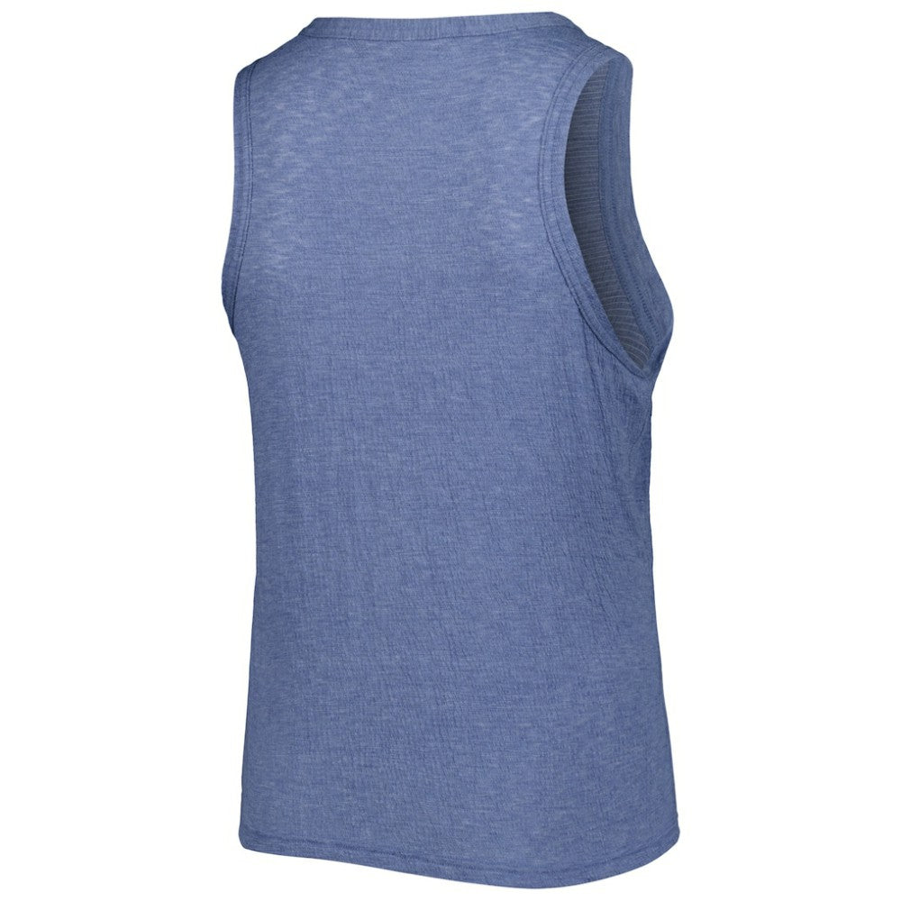Houston Astros Soft as a Grape Women's Plus Size High Neck Tri-Blend Tank Top Navy