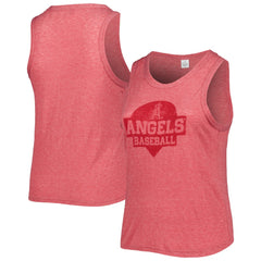 Los Angeles Angels Soft as a Grape Women's Plus Size High Neck Tri-Blend Tank Top Red
