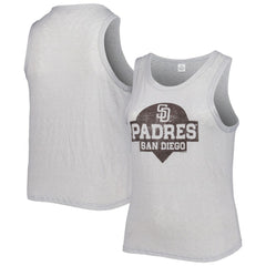 San Diego Padres Soft as a Grape Women's Plus Size High Neck Tri-Blend Tank Top Gray