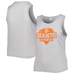 San Francisco Giants Soft as a Grape Women's Plus Size High Neck Tri-Blend Tank Top Gray