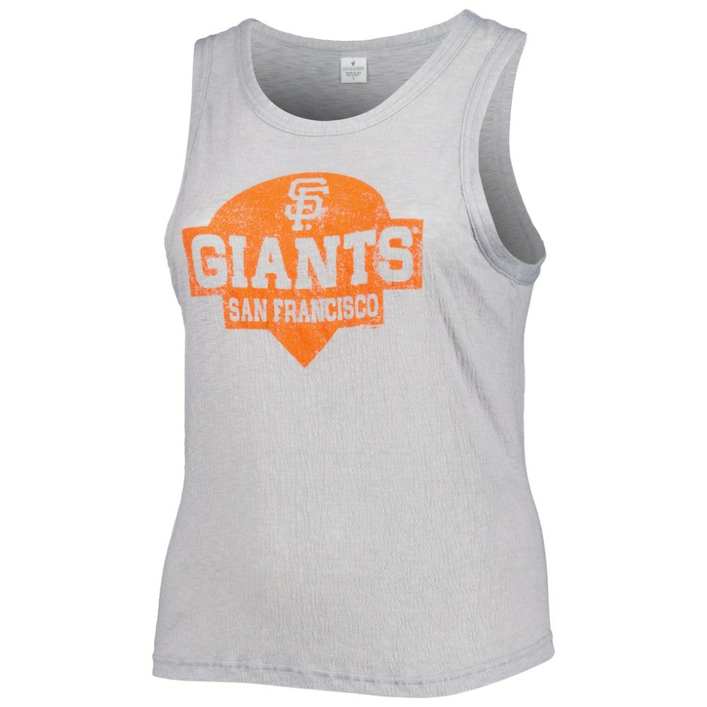 San Francisco Giants Soft as a Grape Women's Plus Size High Neck Tri-Blend Tank Top Gray