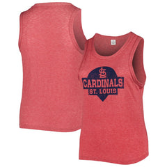 St. Louis Cardinals Soft as a Grape Women's Plus Size High Neck Tri-Blend Tank Top Red