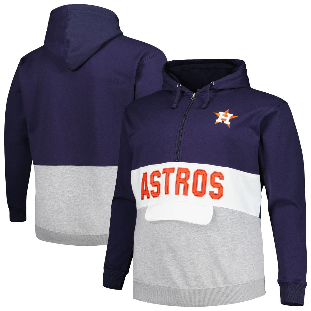 Houston Astros Big & Tall Fleece Half-Zip Hoodie Navy/White