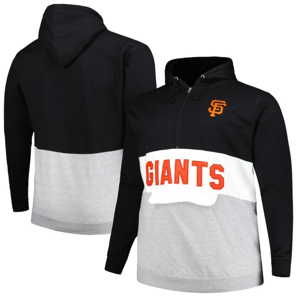 San Francisco Giants Big & Tall Fleece Half-Zip Hoodie Black/White
