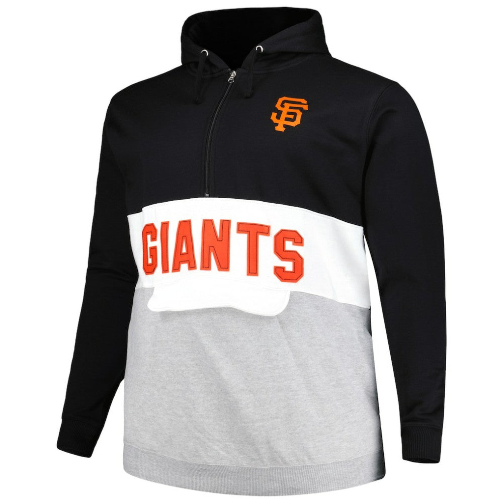 San Francisco Giants Big & Tall Fleece Half-Zip Hoodie Black/White