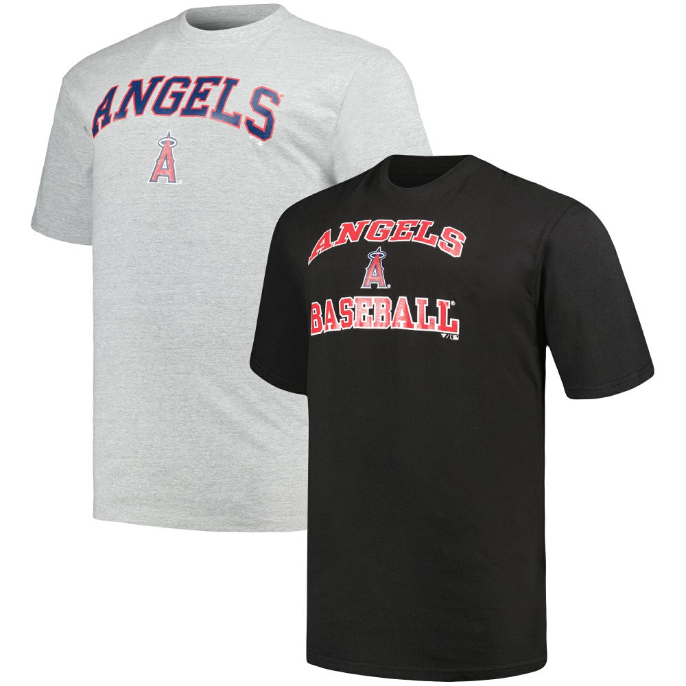 Los Angeles Angels Profile Big & Tall T-Shirt Combo Pack Black/Heather Gray