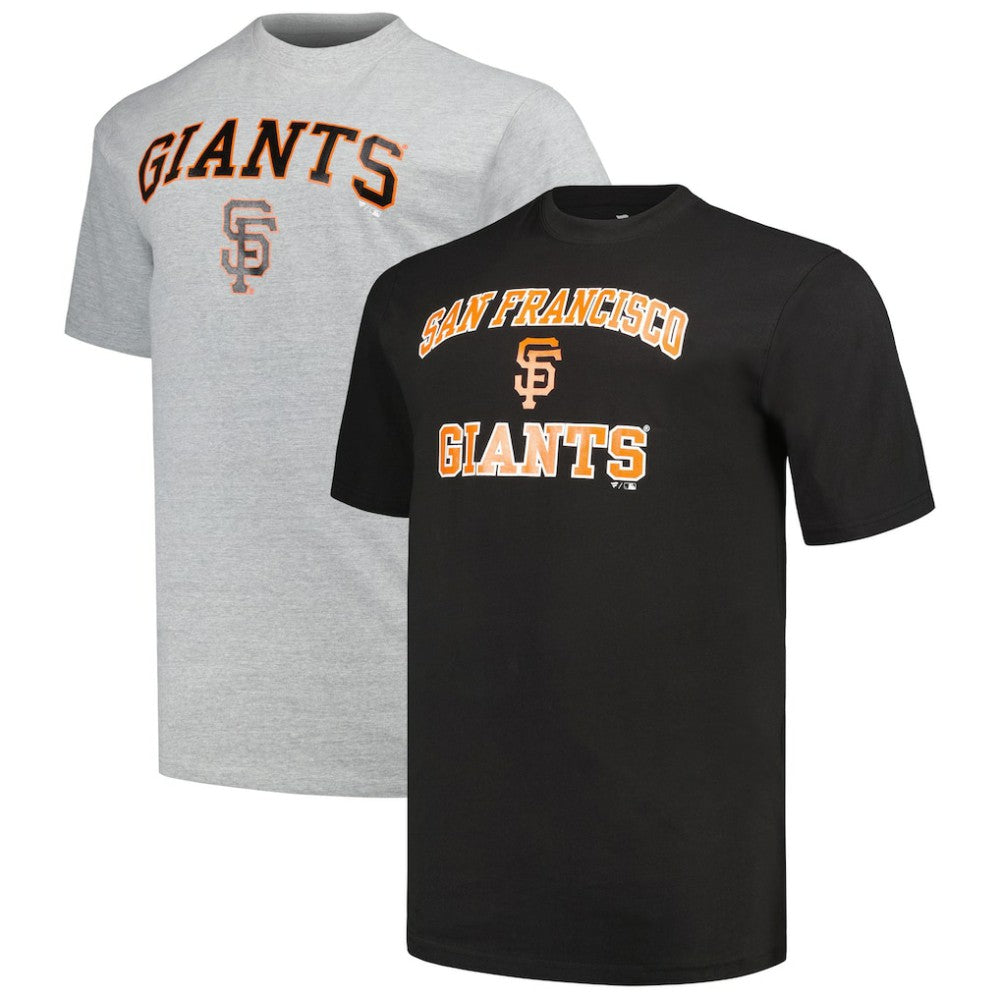 San Francisco Giants Profile Big & Tall T-Shirt Combo Pack Black/Heather Gray
