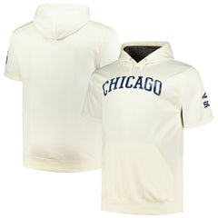 Chicago White Sox Profile Big & Tall Contrast Short Sleeve Pullover Hoodie Oatmeal