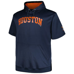 Houston Astros Profile Big & Tall Contrast Short Sleeve Pullover Hoodie Navy