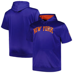 New York Mets Profile Big & Tall Contrast Short Sleeve Pullover Hoodie Royal