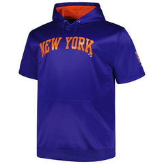 New York Mets Profile Big & Tall Contrast Short Sleeve Pullover Hoodie Royal