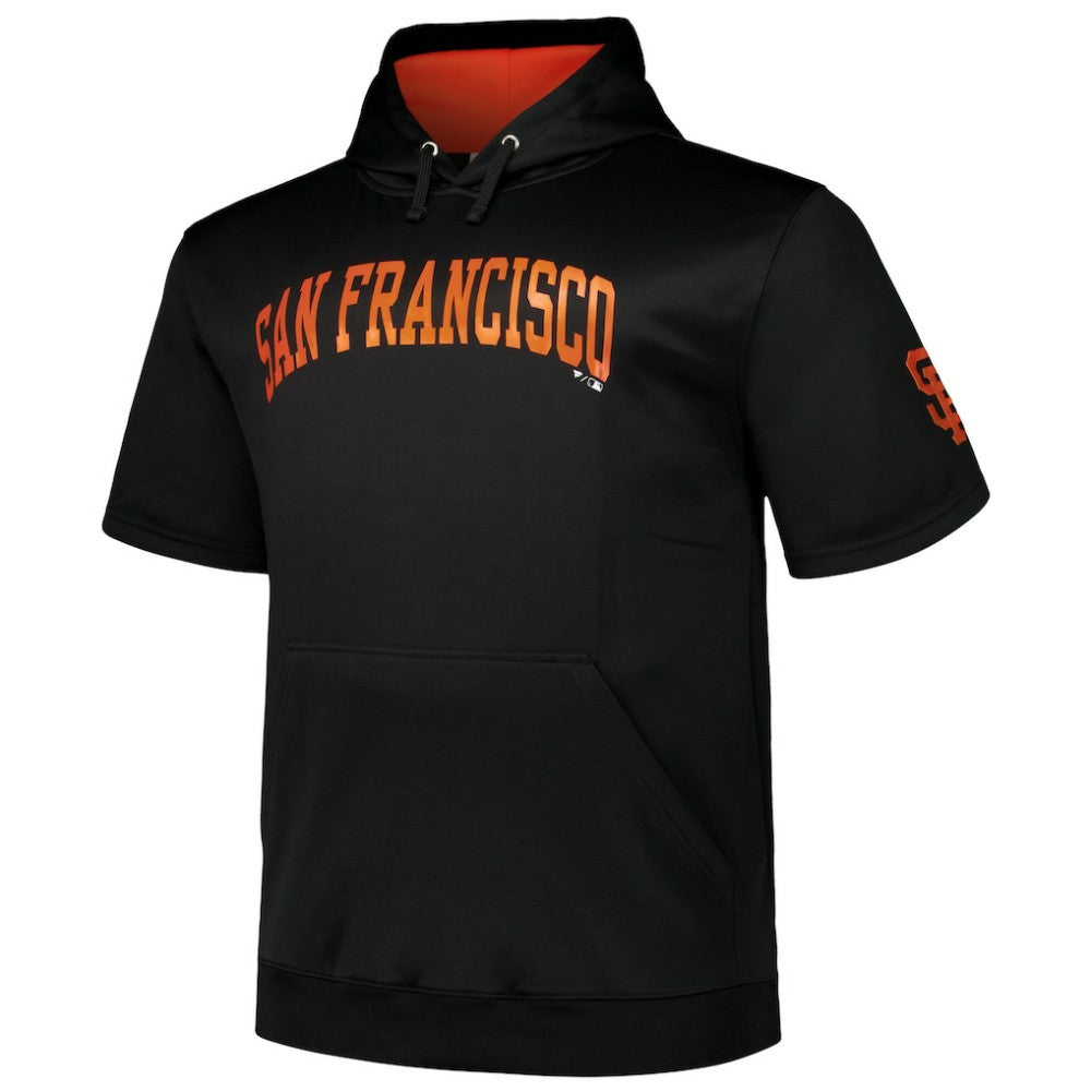 San Francisco Giants Profile Big & Tall Contrast Short Sleeve Pullover Hoodie Black
