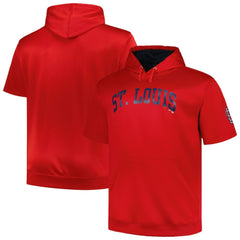 St. Louis Cardinals Profile Big & Tall Contrast Short Sleeve Pullover Hoodie Red