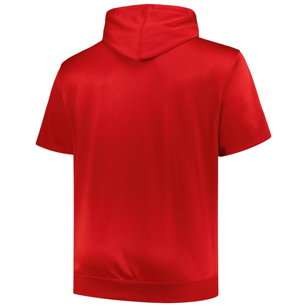 St. Louis Cardinals Profile Big & Tall Contrast Short Sleeve Pullover Hoodie Red