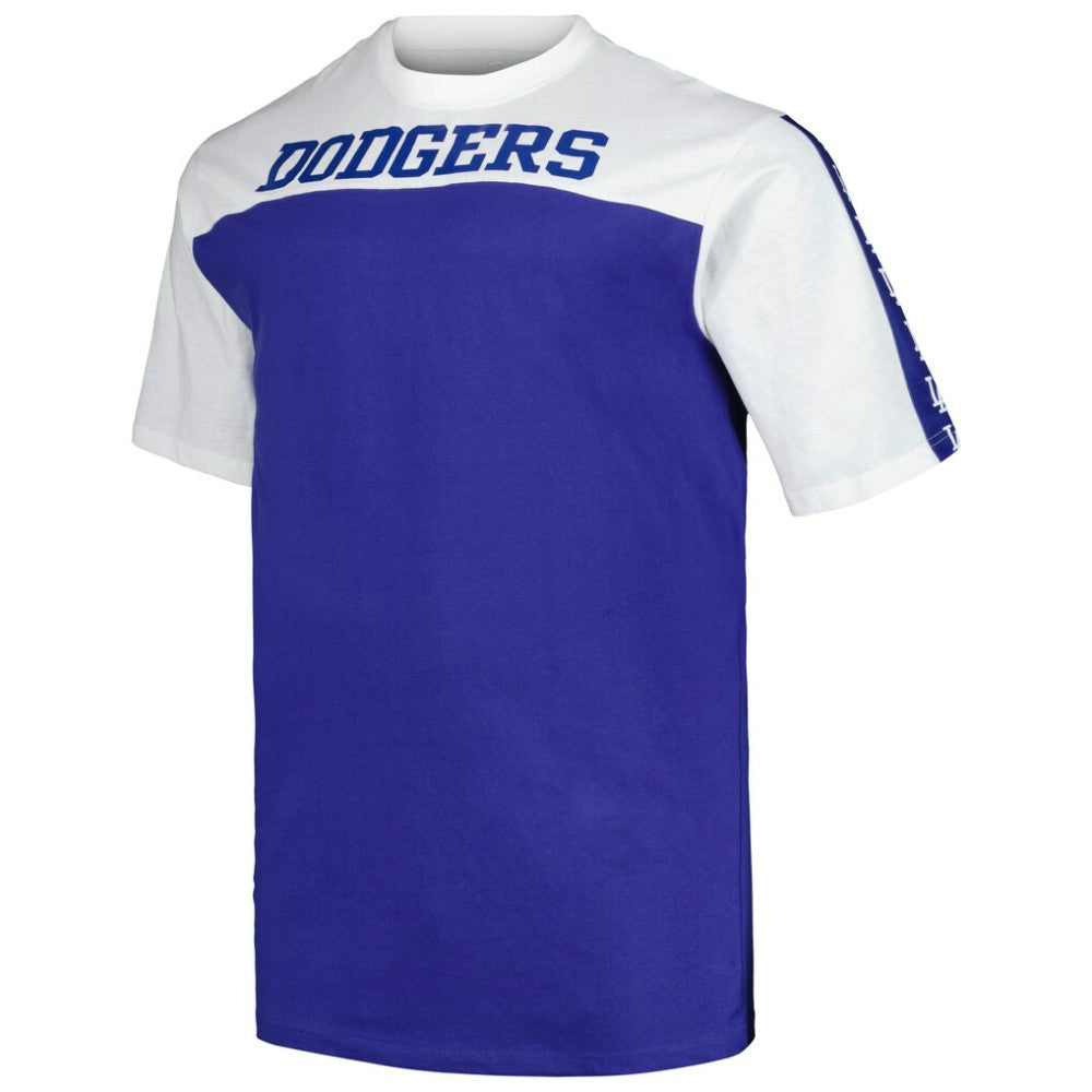 Los Angeles Dodgers Profile Big & Tall Yoke Knit T-Shirt White/Royal