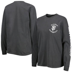 San Francisco Giants Soft as a Grape Women's Team Pigment Dye Long Sleeve T-Shirt Black