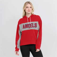 Los Angeles Angels Women's Filled Stat Sheet Pullover Hoodie Red