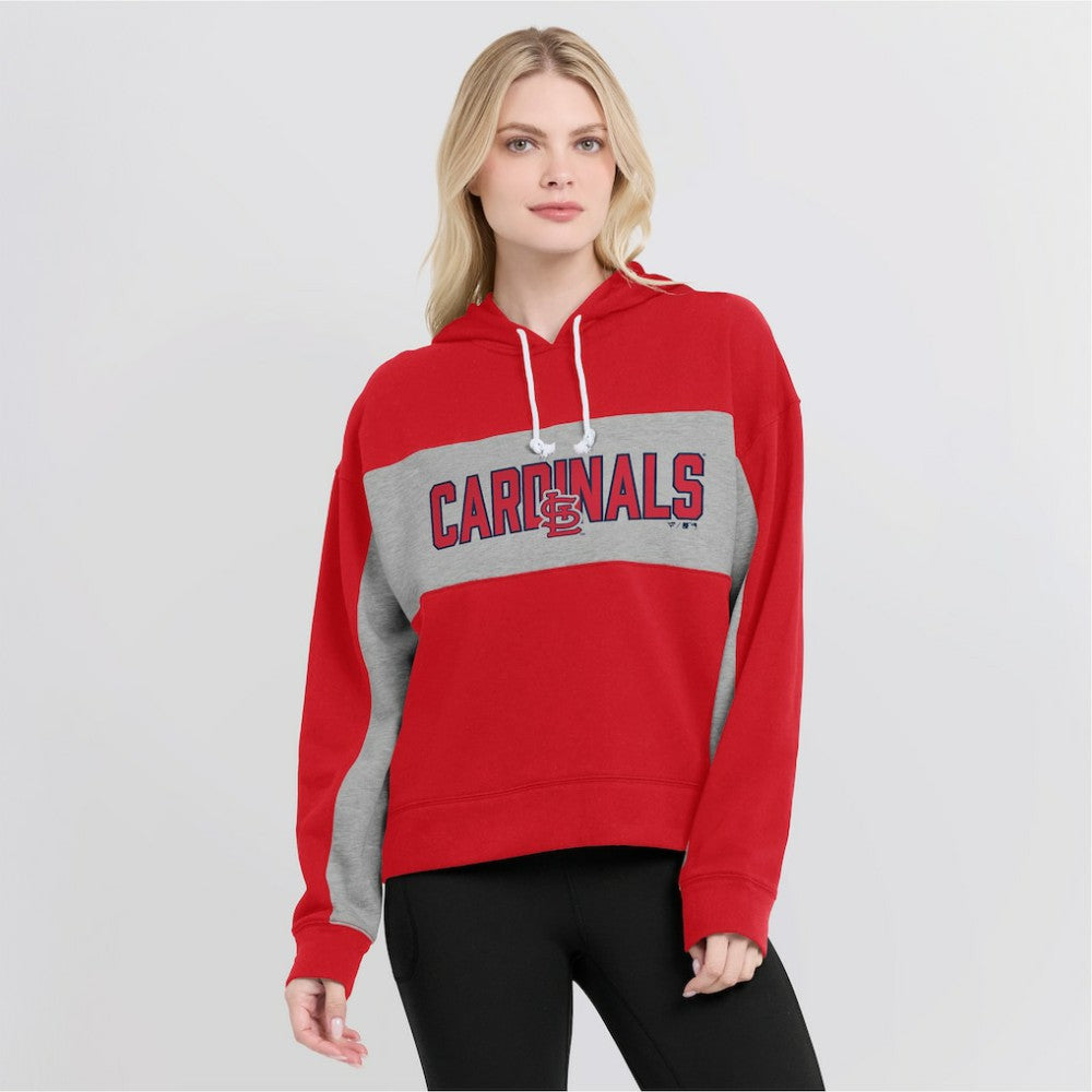 St. Louis Cardinals Women's Filled Stat Sheet Pullover Hoodie Red