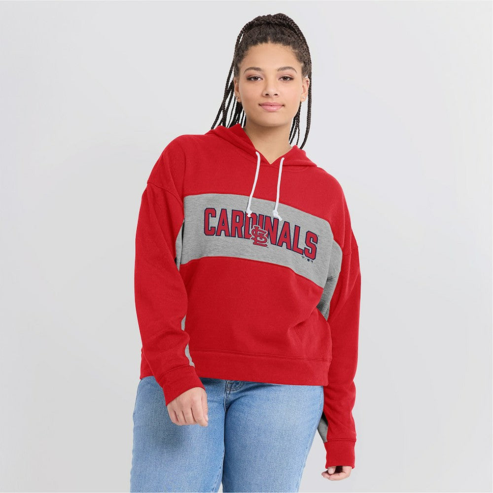 St. Louis Cardinals Women's Filled Stat Sheet Pullover Hoodie Red