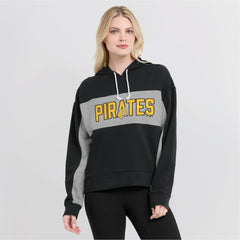 Pittsburgh Pirates Women's Filled Stat Sheet Pullover Hoodie Black