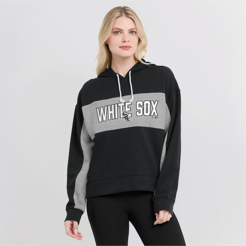 Chicago White Sox Women's Filled Stat Sheet Pullover Hoodie Black