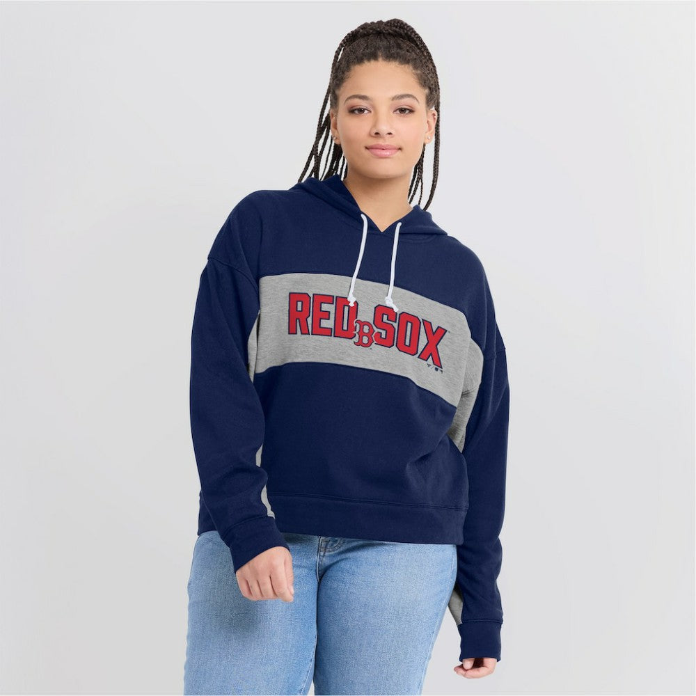 Boston Red Sox Women's Filled Stat Sheet Pullover Hoodie Navy