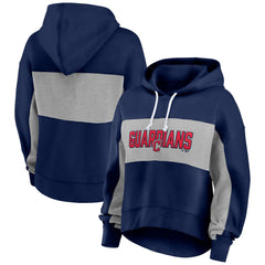 Cleveland Guardians Women's Filled Stat Sheet Pullover Hoodie Navy