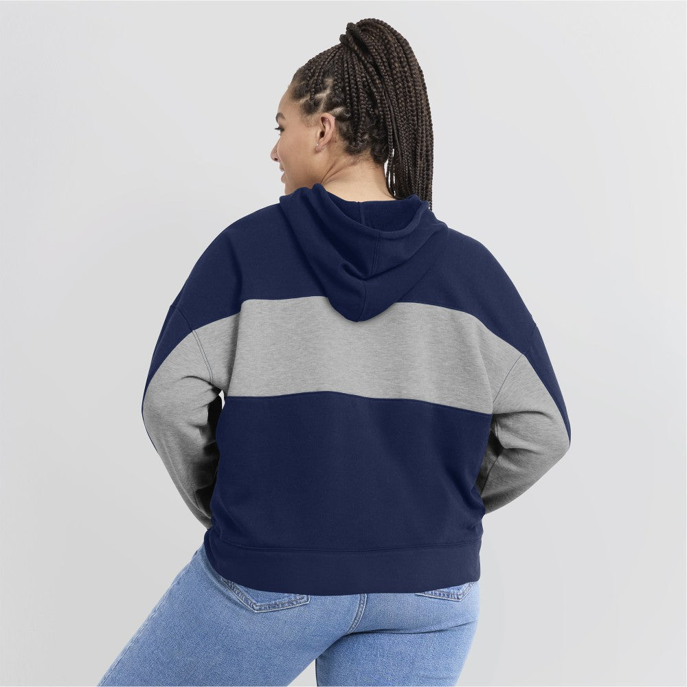 Cleveland Guardians Women's Filled Stat Sheet Pullover Hoodie Navy