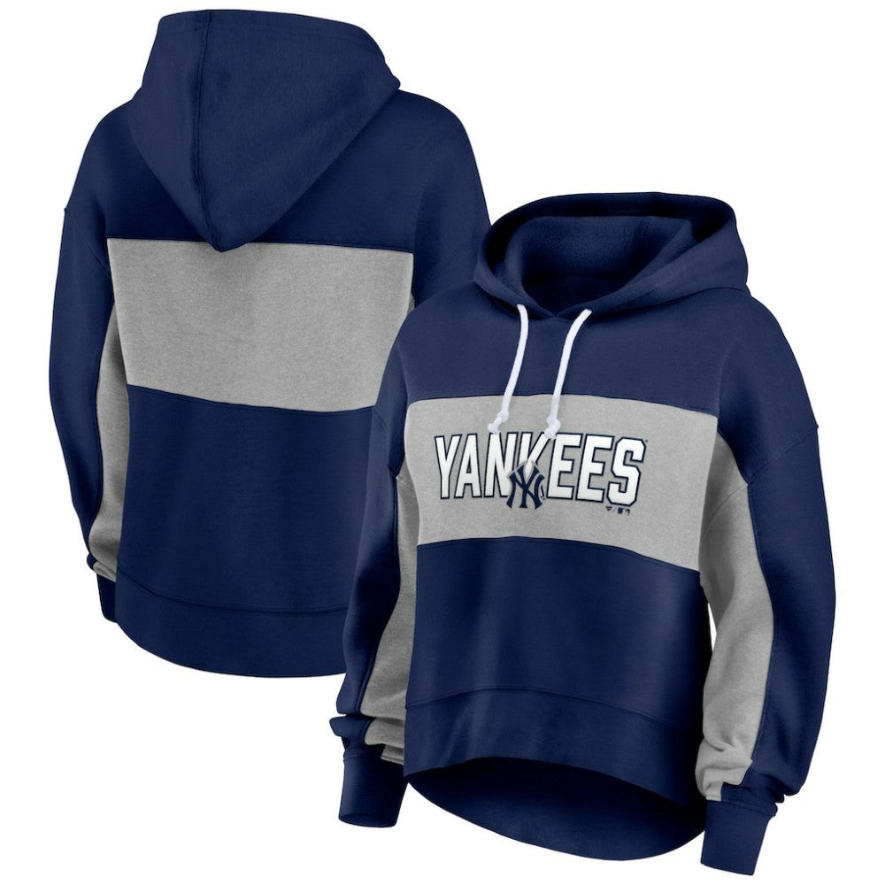 New York Yankees Women's Filled Stat Sheet Pullover Hoodie Navy