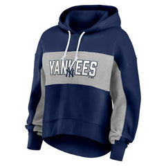New York Yankees Women's Filled Stat Sheet Pullover Hoodie Navy