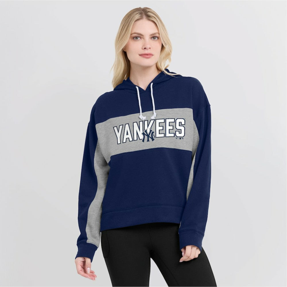 New York Yankees Women's Filled Stat Sheet Pullover Hoodie Navy