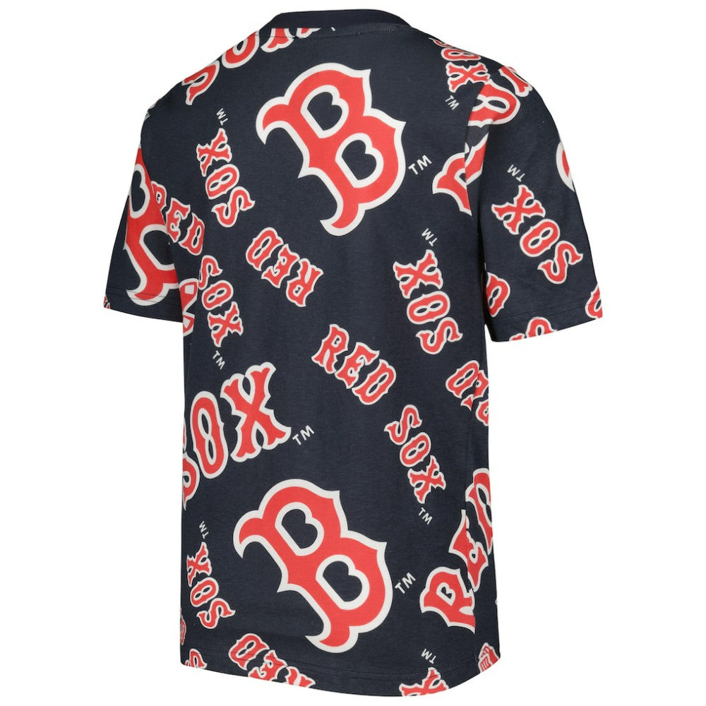 Boston Red Sox Stitches Youth Allover Team T-Shirt Navy