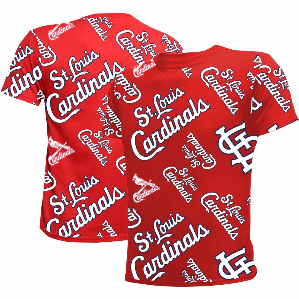St. Louis Cardinals Stitches Youth Allover Team T-Shirt Red