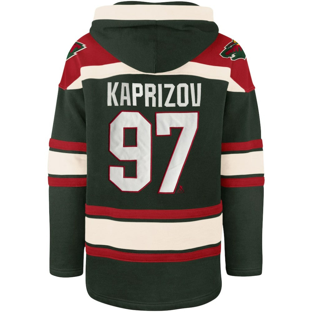 Kirill Kaprizov Minnesota Wild '47 Player Name & Number Lacer Pullover Hoodie Green