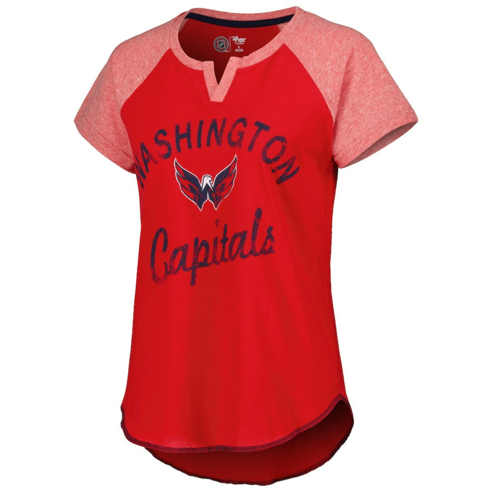 Washington Capitals Starter Women's Grand Slam Raglan Notch Neck T-Shirt Red