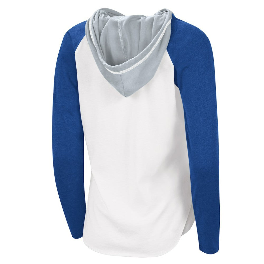 Tampa Bay Lightning G-III 4Her by Carl Banks Women's MVP Raglan Lightweight Hooded T-Shirt White/Blue