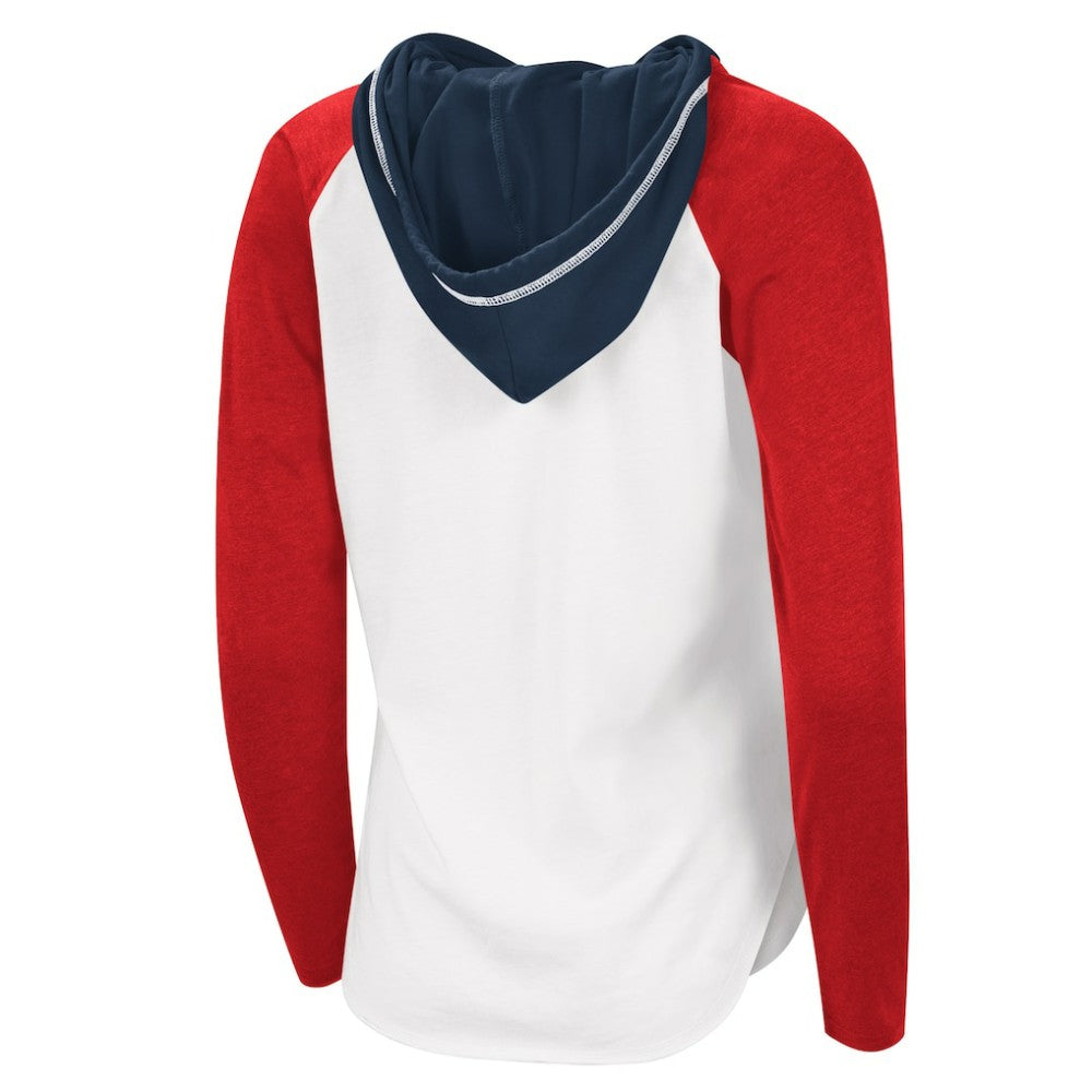 Washington Capitals G-III 4Her by Carl Banks Women's MVP Raglan Lightweight Hooded T-Shirt White/Heather Red