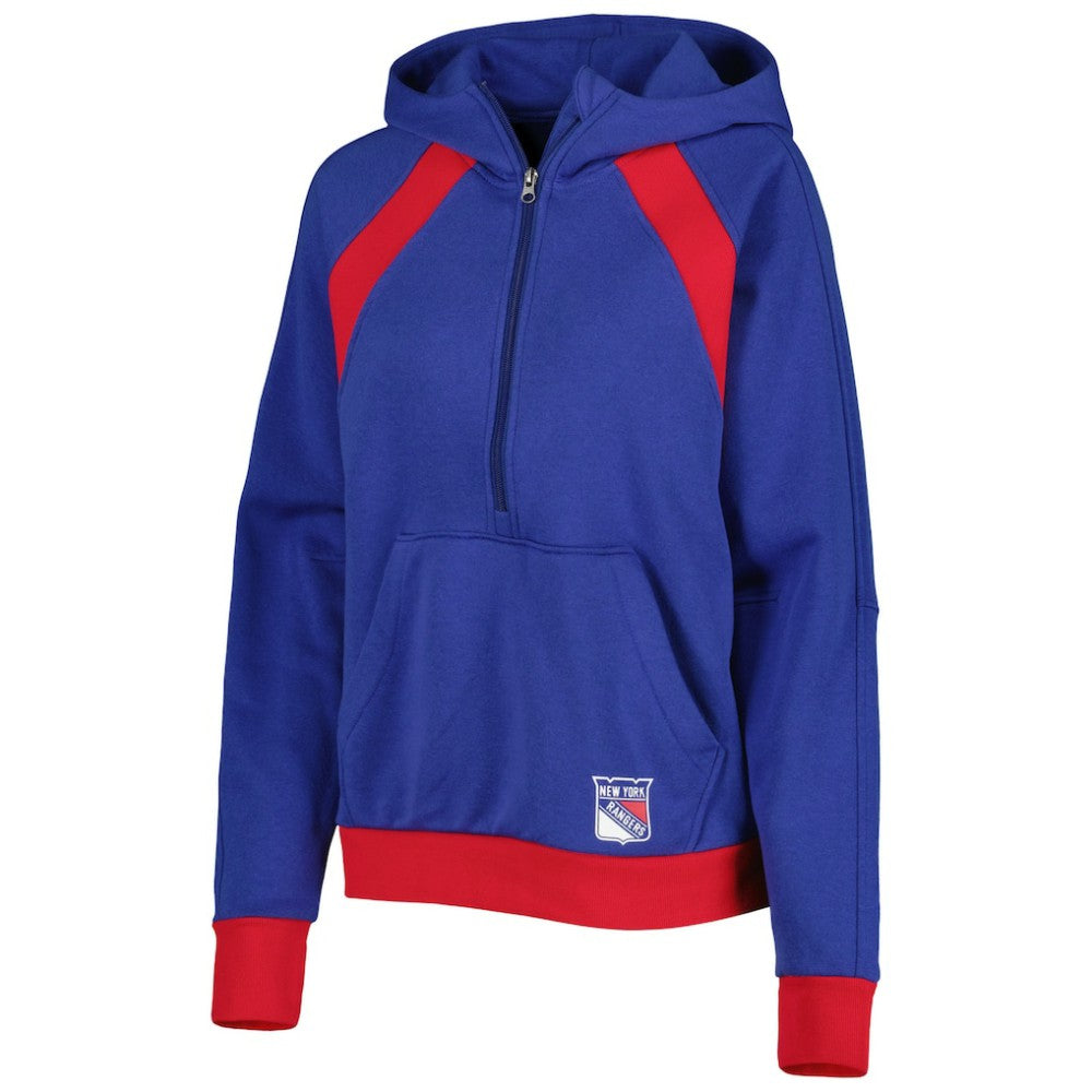 New York Rangers Starter Women's Wishbone Half-Zip Hoodie Blue