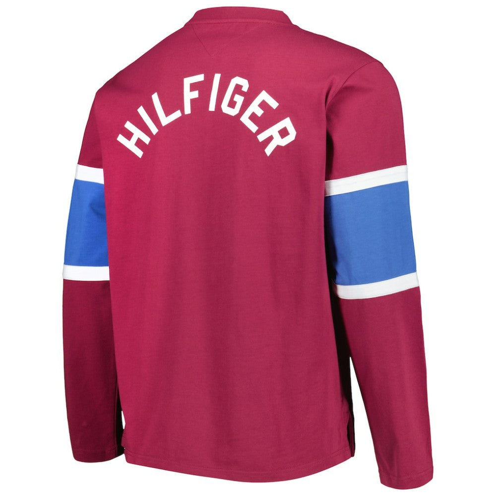 Colorado Avalanche Tommy Hilfiger Walter Lace-Up Long Sleeve Top Burgundy
