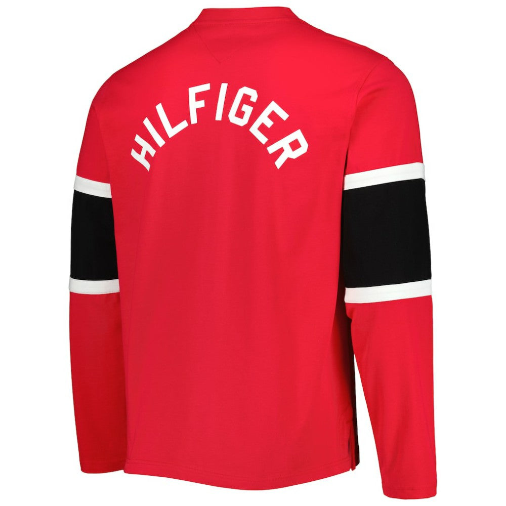 Detroit Red Wings Tommy Hilfiger Walter Lace-Up Long Sleeve Top Red