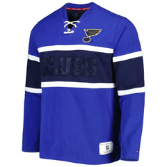 St. Louis Blues Tommy Hilfiger Walter Lace-Up Long Sleeve Top Blue