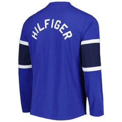 St. Louis Blues Tommy Hilfiger Walter Lace-Up Long Sleeve Top Blue