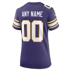 Minnesota Vikings Women's Classic Custom Game Jersey - Purple