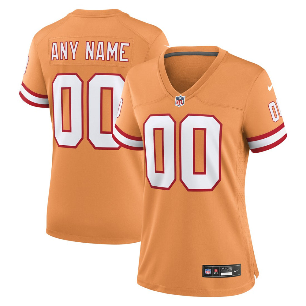 Tampa Bay Buccaneers Women's Custom Throwback Game Jersey - Orange