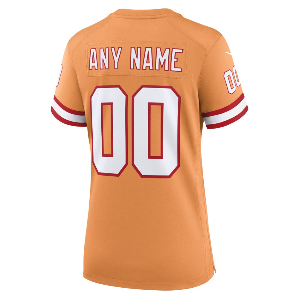 Tampa Bay Buccaneers Women's Custom Throwback Game Jersey - Orange