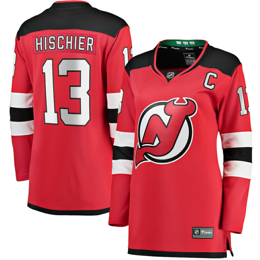 Nico Hischier New Jersey Devils Fanatics Women's Captain Patch Home Breakaway Jersey Red
